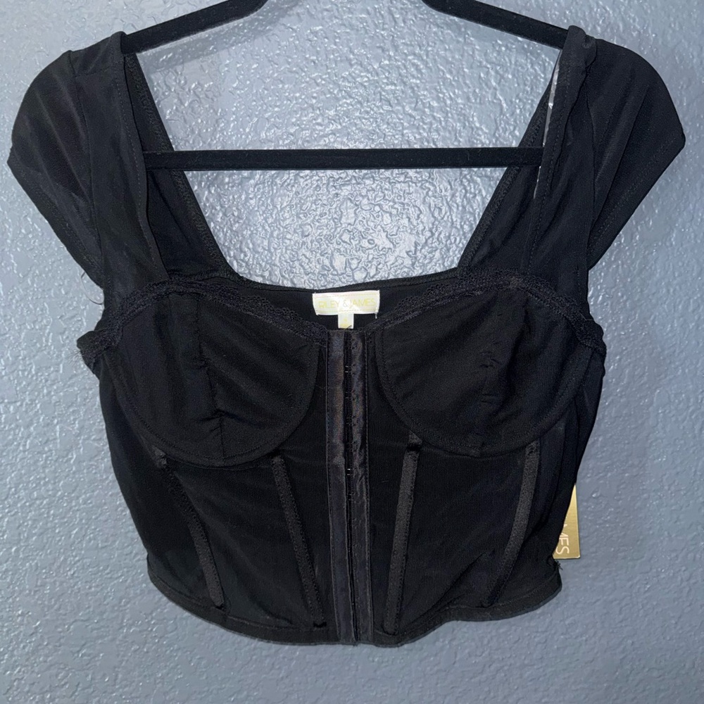 Women’s Black Corset Crop Top